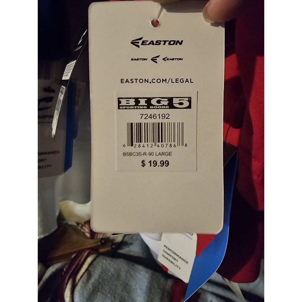 Easton Youth DRI-Gear 3/4 Sleeve Baseball Shirt, Wthie/Navy- L - Picture 3 of 3